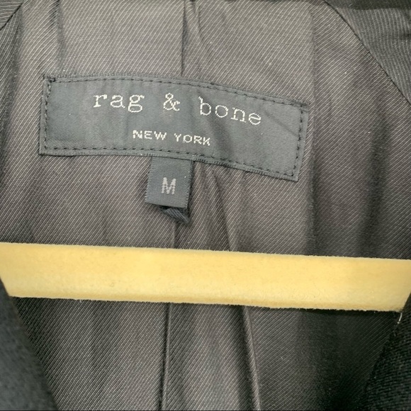 Rag & Bone Raw Hem Black Wool Pea Coat Size M - Picture 2 of 9